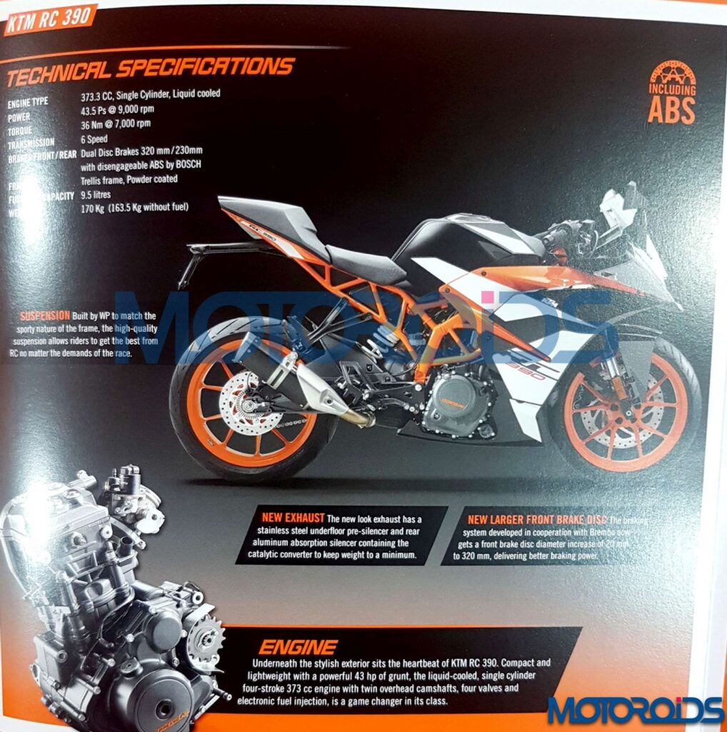 Official Brochure of 2017 KTM RC 200 & RC 390 Leaked!