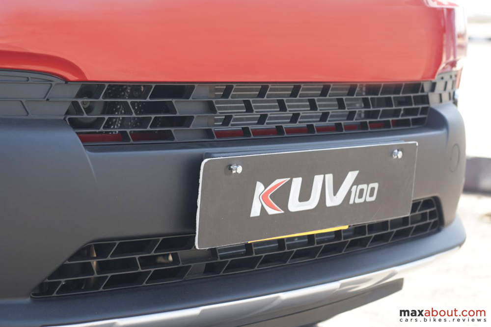 KUV100 offers a wide bumper as considerable amount of space comes in between the upper grill and numberplate section.