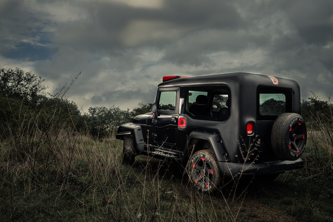 Mahindra Thar 'Black Hawk' Rear 3-Quarter View