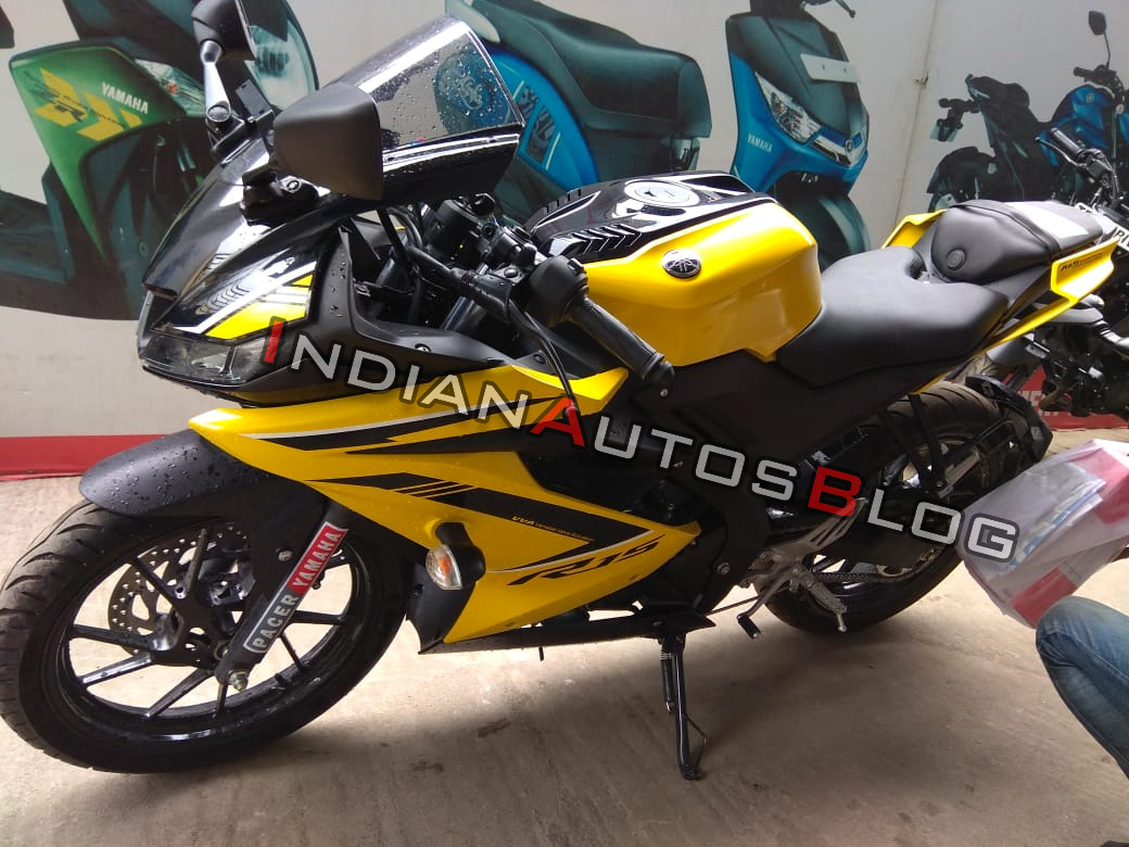 Yellow Yamaha R15 V3 Front 3-Quarter View