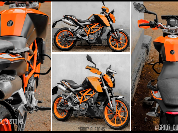 200cc KTM Duke with an Underseat Exhaust System