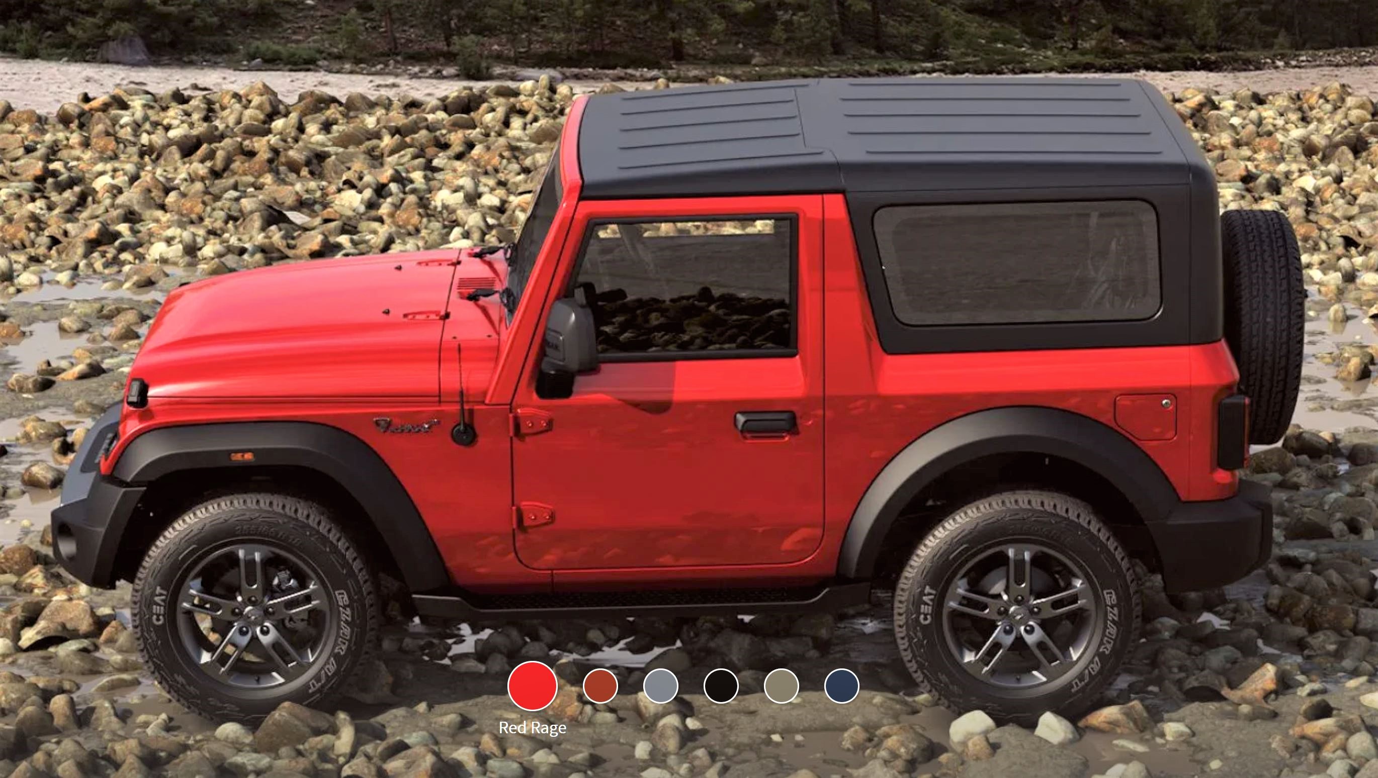 New Mahindra Thar Red Rage Front View