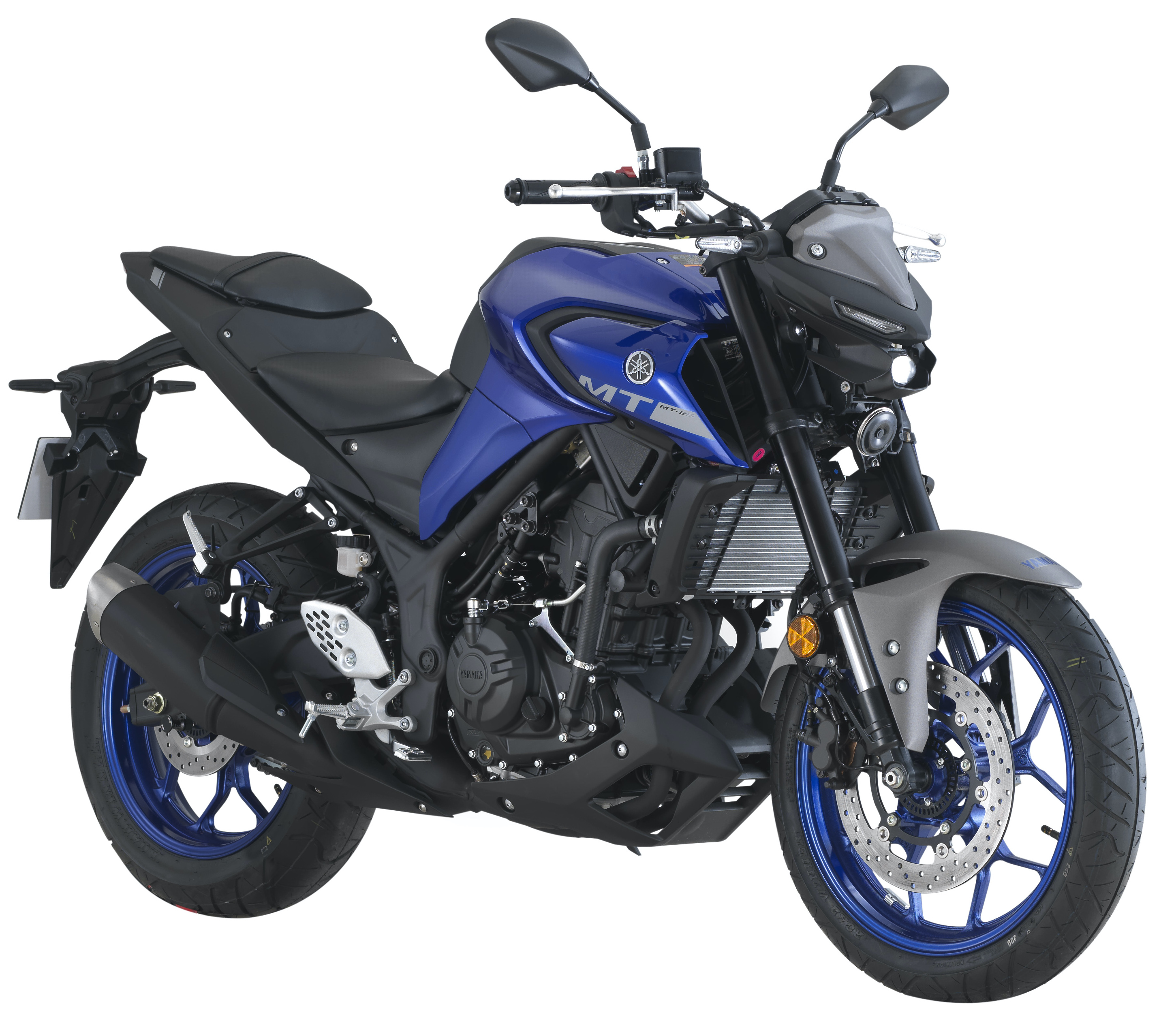 2021 Yamaha MT-25 Yamaha Blue Front 3-Quarter View