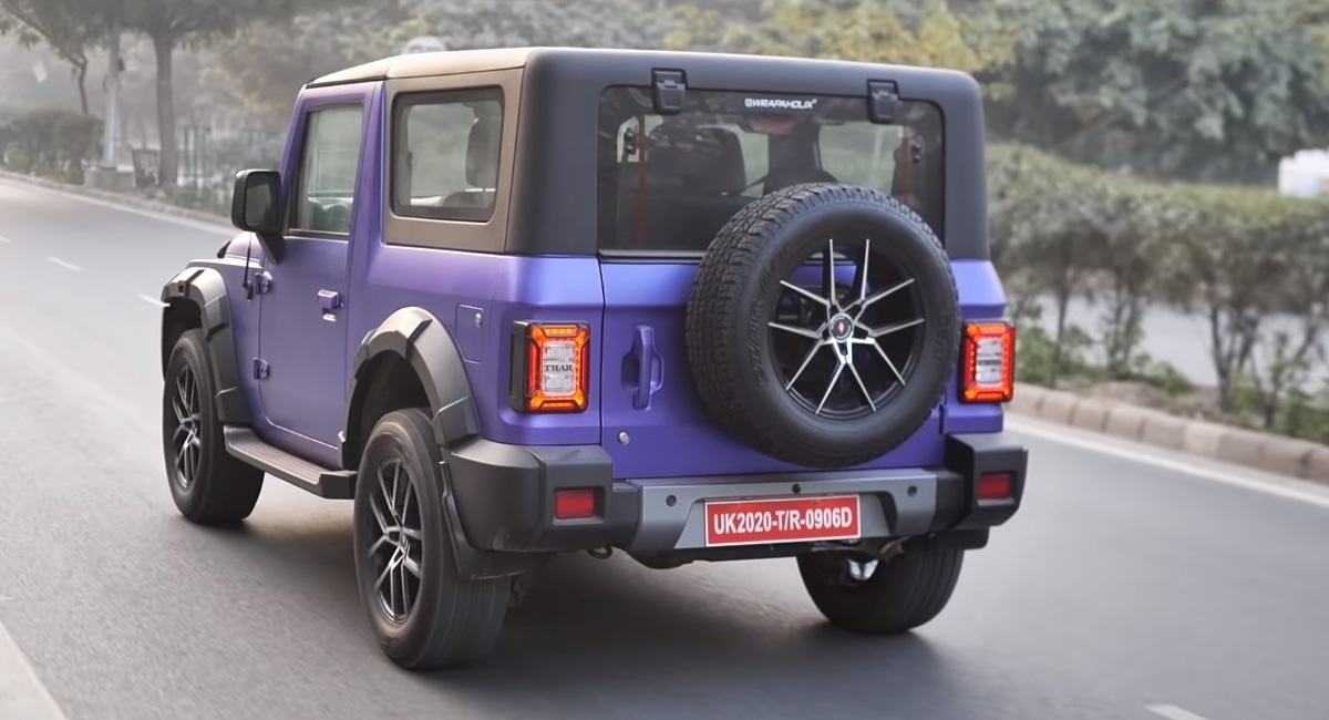 Purple Mahindra Thar SUV