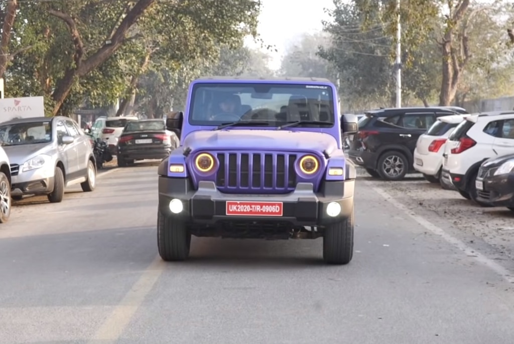 Purple Mahindra Thar SUV