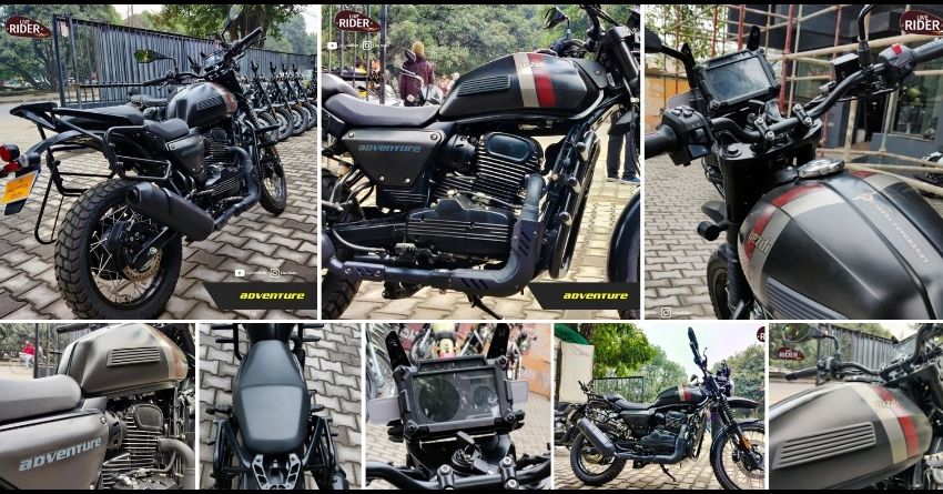 2022 Mambo Black Yezdi Adventure Motorcycle – Live Photos