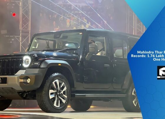 Mahindra Thar ROXX Breaks Records: 1.76 Lakh Bookings in Just One Hour!